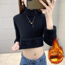 DFMEI 원피스 양털 터틀넥 플러스 양털 스웨터 여성용 두꺼운 가을과 겨울 이너 풀오버 스웨터 따뜻한 바닥 셔츠 탑