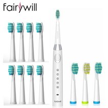 Fairywill 소닉 전동 칫솔 FW508 USB 충전기 IPX7 방수 전자 칫솔 8 개의 교체 브러시 헤드, 8.508WhiteFW012