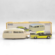 카라반 미니 소형 트레일러 캠핑카 캠핑트레일러 미니카라반트레일러 Norev 1/43 Simca Vedette Chambord 1958 Caravane Henon CL5711 다이, 1개