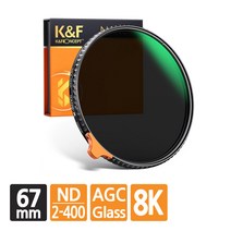 [정품] K&F CONCEPT NANO-X Variable ND2-ND400 가변필터 8K AGC Glass 67mm