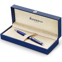 워터맨 Hémisphère 볼펜 브라이트 블루 미디엄 포인트 블루 잉크 기프트 박스, Bright Blue