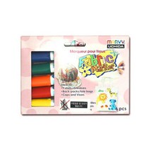 부드러운크레용 우찌다 패브릭마카 염색마카 의류용펜 560-6 일반 6색, 쿠팡 본상품선택, 쿠팡 본상품선택