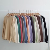 마카롱 데일리 옆트임 여성 오버핏맨투맨(14컬러)