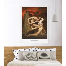 아이엠스톡 인테리어 액자 명화 아돌프 부게로 지옥의 단테와 버질 종교059 캔버스액자, 블랙원목