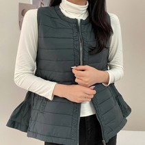 여성용 로이엘 프릴 경량 패딩 베스트