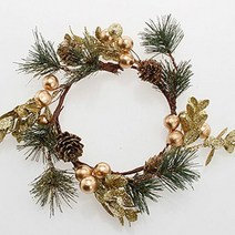 RT 크리스마스 캔들링 리스 벽장식 현관문장식 캔들 홀더, 단품