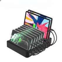 멀티 충전기 8포트 고속충전 휴대폰, X6 블랙(8USB)  유럽 규정
