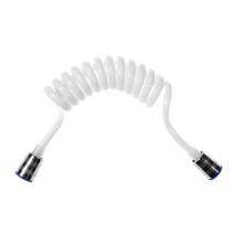 Bathroom Shower Plumbing Hoseswasher Toilet Spray Gun Telephone Wire Telescopic Spring Black White T, [02] white, [02] 2 meters