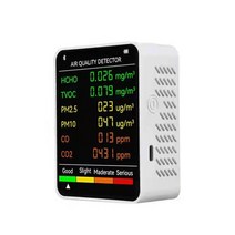 방사능측정기 라돈 세슘 식품 방사능 측정 가정용 휴대용 6 in 1 air quality detector pm2.5 pm10 hcho tvoc co co2 meter co 가스, 하얀, 1개