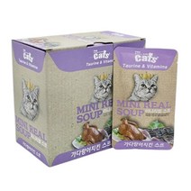 더캣츠 미니리얼 스프 40g x 20개 고양이 파우치 간식 습식사료, 가다랑어 치킨 40g x 20개