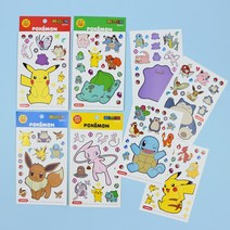포켓몬스터 큐티 스티커 캐릭터 데코 폰꾸 피카츄 뮤 띠부띠부씰 콜렉트북 콜북 꾸미기 포켓몬 일러스트, 단품