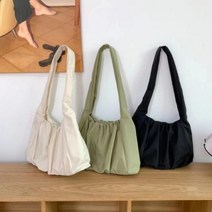 더드림 데일리 가벼운 가방 주름 셔링 에코 크로스 숄더백 3color