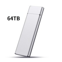 고용량 외장 하드 SSD HDD16TB 외장 SSD 하드 휴대용 500GB 2TB 4TB 8TB 드라이브 타입 C USB 3.1 디스크, 18 64TB Silvery, 한개옵션1