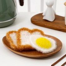 음식 모양 수세미 만들기 코바늘 DIY, 식빵+스티커증정