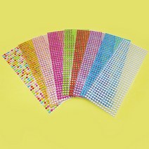 반짝 큐빅 보석 스티커 스티커비즈 6mm, 그린