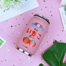 크리에이티브 스테인레스 스틸 일본 주스 캔디 컬러 음료 캔 보온병 휴대용 남여 학생 개성 유행 빨대 컵, 07 G (350ml)_01 350 to 500ml