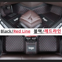 Ecool 니산 바닥매트 코일매트 자동차바닥발판 차발매트 카매트 리프 맥시마 무라노 알티마 엑스트레일 쥬크 캐시카이 (니산 도안 첨부), 블랙 붉은실Black red line, 리프 (ZE1)(19년~현재)