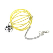 애완동물 장난감스테인레스 스틸 햄스터 장난감 걸이식 건초 공 둥근 케이지 먹이 분배 스포츠 기니피그 토, 02 Yellow Ball