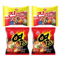 오뚜기 진라면 매운맛 120g 5px2팩+열라면 5px2팩 (20개), 180개