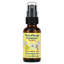 플라워 에센스 서비스 Flower Essence Services 다섯 꽃 포뮬러 스프레이 무알코올 1 fl oz (30 ml), One Color, One Size