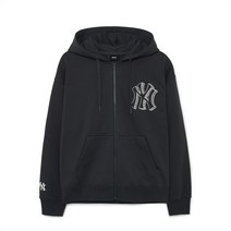 [국내정품]MLB 엠엘비 베이직 메가로고 후드집업 NY Charcoal Grey