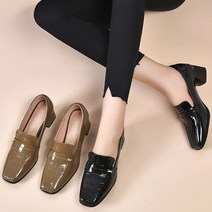 여성 펌프스 힐 소가죽 발편한구두 카키 블랙 4.5cm