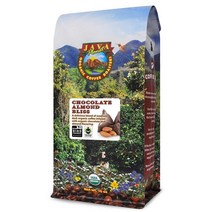 미국직구 Java Planet - 자연유래 향료 공정무역 미디엄 다크 로스트 아라비카 고메 커피 A 등급이 인젝션된 초콜릿 및 아몬드 자연유래 커피 원두 1LB 가방 포장, 수량, 상세참조