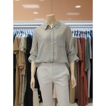 ENC 스트라이프 썸머 블라우스 셔츠 ENBA12551O