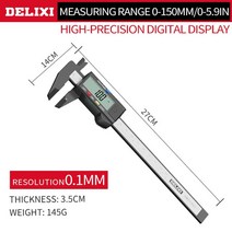 버니어캘리퍼스 다이얼 하이트 게이지 디지털자 DELIXI 150mm 0.1mm 디지털 캘리퍼스 6 인치 전자 버니어, 01 lk