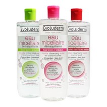 [스킨알엑스]이볼루덤 미셀라 클렌징워터 500ml, 지복합 피부용
