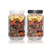 유리병 손잡이유자1kg(A) 플라스틱마개 82파이 12개, 흰색[반투명]
