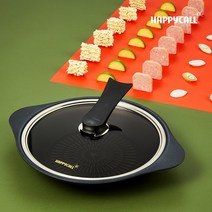 해피콜 티타늄 IH 인덕션 플라토팬 후라이팬&전골냄비 전천후 부대찌게팬 28cm 단품 / 부대찌게팬+유리뚜껑 세트, 상세 설명 참조, 유리뚜껑 세트