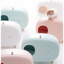 메이크슈어 고양이 냥이 반려묘 디자인 화장실 모래통 배변통 사막화방지 4가지색상, 민트