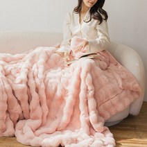 페이크퍼 부드러운 장모 극세사 밍크 담요 대형 에그 블랭킷