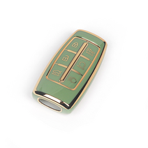 현대 자동차 제네시스 G70/G80/GV70/GV80 6버튼 스마트키 키케이스, 골드-올리브