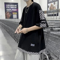 연예인반팔티 남학생 오버핏 레이어드 특이한 반팔티