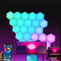 무드등 터치 센서 LED 야간 조명 민감한 육각형 양자 램프 모듈식 육각형 창의적인 장식 벽 1-24 PCs, 107.Touch Cold White - 10 PCS