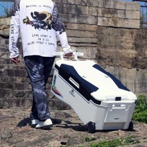 바퀴달린아이스박스 대용량 낚시 쿨러 차량용 캐리어, 48L (화이트 레드)