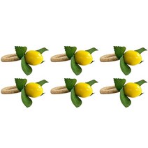 6pcs 시뮬레이션 레몬 식물 냅킨 링 과일 식사 버클 호텔 모델 룸 냅킨 링 냅킨 버클 파티 용품, 6pcs., 보여진 바와 같이