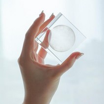 투명 아크릴 문진 오브제 큐브 조각 3type [크리스탈 감성 촬영 사각 블럭 3D 장식품 사진 모형], 5cm 하트