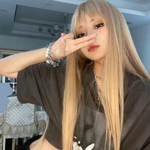긴 생머리 가발 긴머리 통가발 자연스러운가발 롱가발 긴머리가발 여성통가발 생머리가발 앞머리 있는 통가, 1, 퍼플그레이