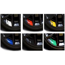 데일리쇼핑 자동차 오토바이 타이어 반사스티커 레터링 데칼 패션 보우무늬 야광 바이크 자전거, 림반사스티커(레드2P)