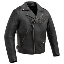 First Mfg Co - Enforcer - 남성용 오토바이 바이커 라이딩 블랙 가죽 재킷 - 4XL - 액션 백 아머 포켓 벨트 보온 라이너, 4X-Large_Black, Black