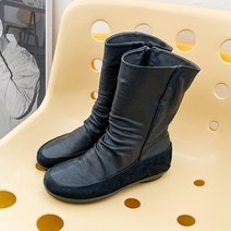 제이슈 지쎄수제화 천연양가죽 퍼안감 미로 미들부츠 2.5cm
