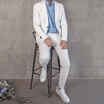 베이직 수트 남성 웨딩 화이트 정장 세트