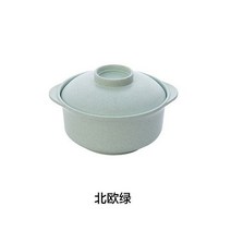 뚜껑이 있는 인스턴트 국수 그릇 수프 뜨거운 밥 일본식 학생 음식 용기 건강 식기, GREEN