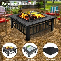 캠핑화로대 불멍 장작 참숯 가정용 장작 그릴 바베큐 전원주택 테라스 발코니 캠핑 화로대 광장 야외 화재 구덩이 테이블 가정용 숯 화로 정원 안뜰 바베큐 그릴 메쉬 인클로저 및