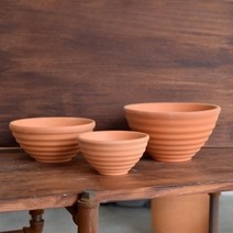 분재 화분 토분 가로 줄무늬 분재용 브라운 11x6cm, 1개