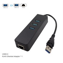라우터 모뎀 네트워크카드 USB 3.0 허브 네트워크 카드 USB To RJ45 이더넷 어댑터 Macbook Mac 데스크탑 용 USB 10100Mbps Lan 인터넷 케이블, [01] Black