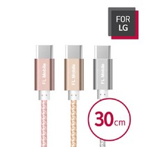 FL Mobile 30CM 메탈 C타입 고속충전 데이터케이블(LGT-RDC03) 케이블, 골드